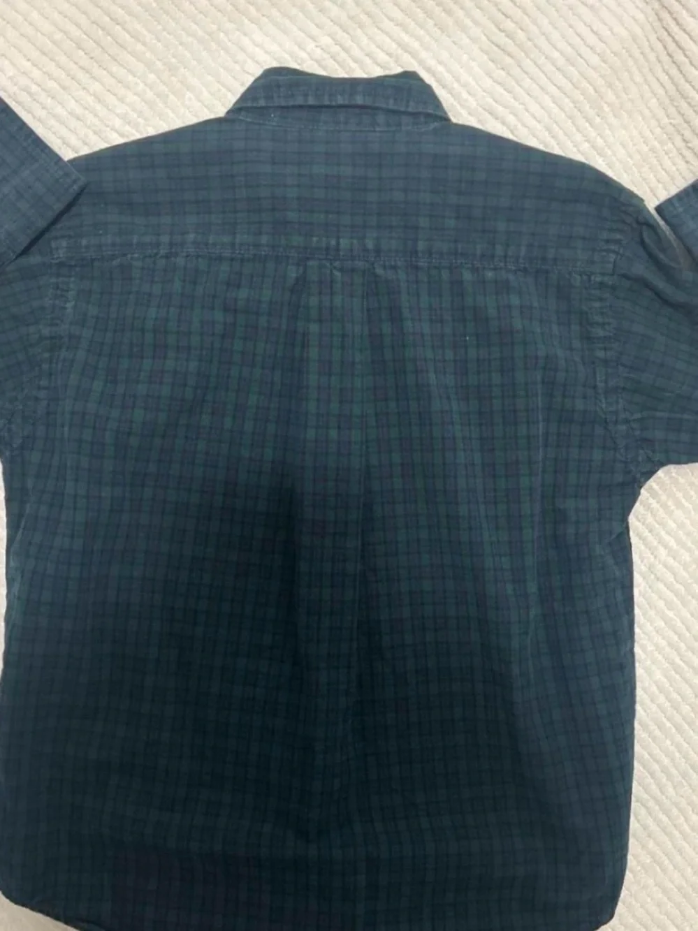 Ralph Lauren Green & Navy Plaid Button-Down Shirt with Red Pony